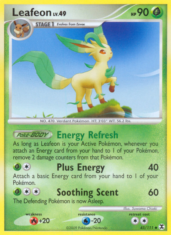 Leafeon 45/111 Pokémon Rising Rivals (2009) English card — catalogue reference