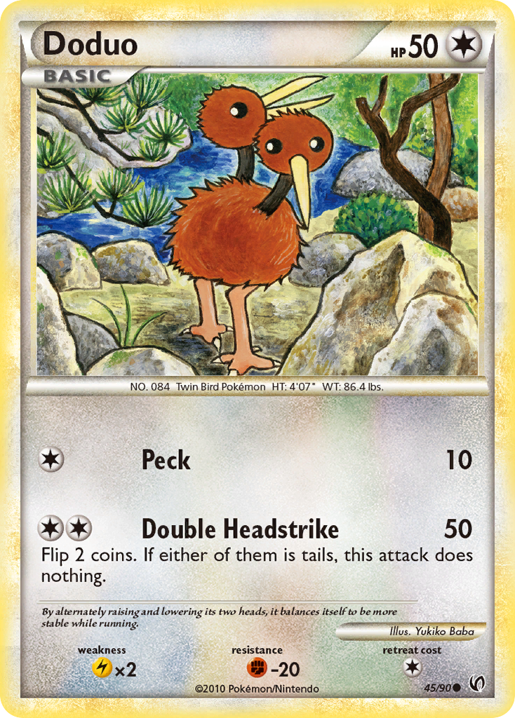 Doduo 45/90 Pokémon Undaunted (2010) English card — catalogue reference