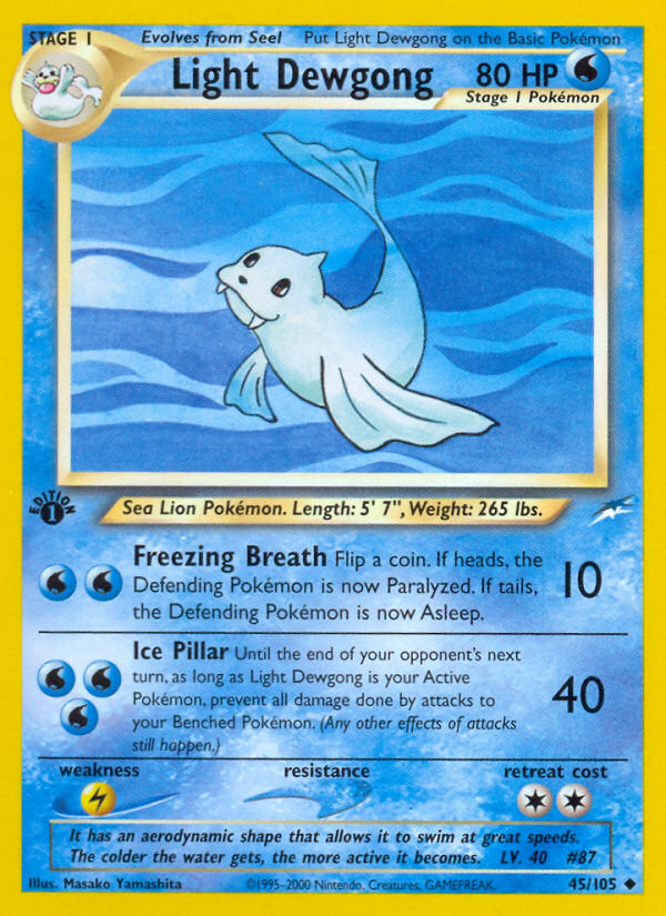 Light Dewgong 45/105 — Pokémon Neo Destiny
