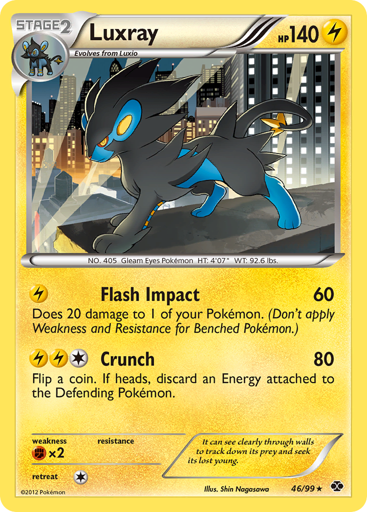 Luxray 46/99 Pokémon Next Destinies (2012) English card — catalogue reference