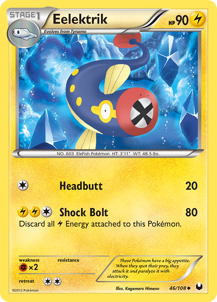 Eelektrik 46/108 Pokémon Dark Explorers (2012) English card — catalogue reference