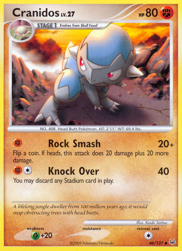 Cranidos 46/127 Pokémon Platinum (2009) English card — catalogue reference