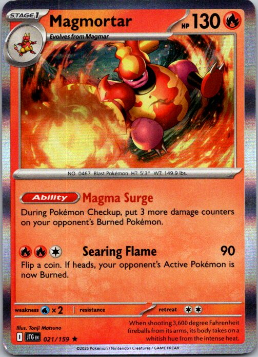 Magmortar Rare SV09: Journey Together 021/159 MP (Back)