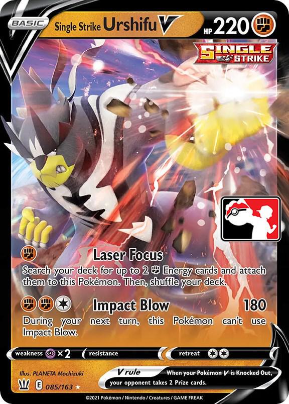 Single Strike Urshifu V Ultra Rare Prize Pack Series Cards 085/163 MP (Back)