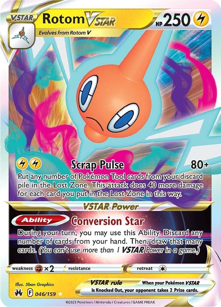 Rotom VSTAR Ultra Rare Crown Zenith 046/159 MP (Back)