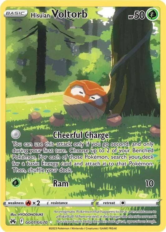 Hisuian Voltorb Ultra Rare Crown Zenith: Galarian Gallery GG01/GG70 MP (Back)