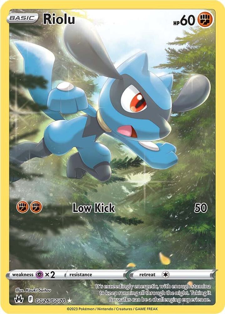 Riolu Ultra Rare Crown Zenith: Galarian Gallery GG26/GG70 MP (Back)