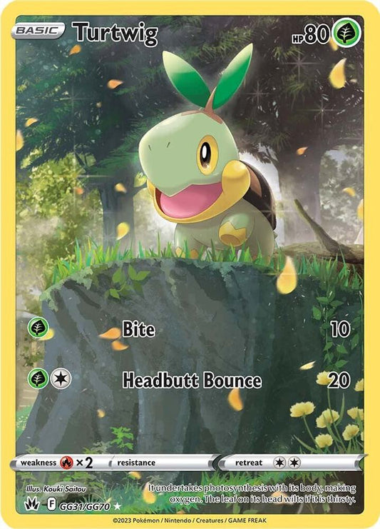 Turtwig Ultra Rare Crown Zenith: Galarian Gallery GG31/GG70 MP (Back)