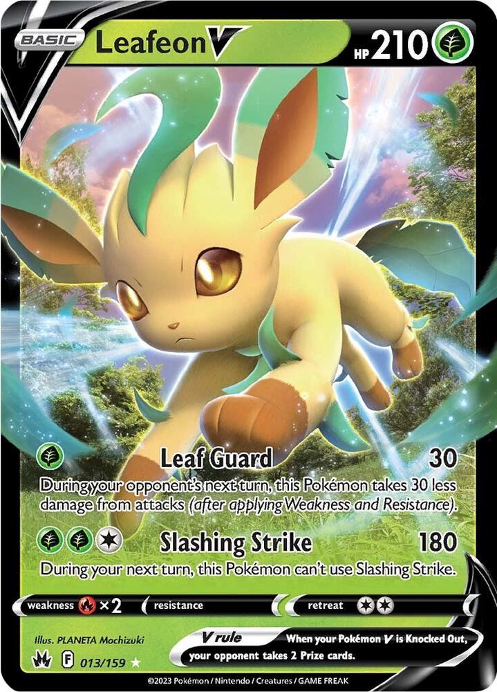 Leafeon V Ultra Rare Crown Zenith 013/159 NM (Back)