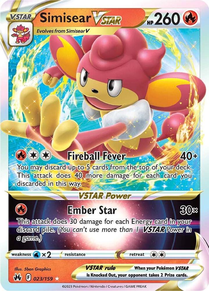 Simisear VSTAR Ultra Rare Crown Zenith 023/159 NM (Back)