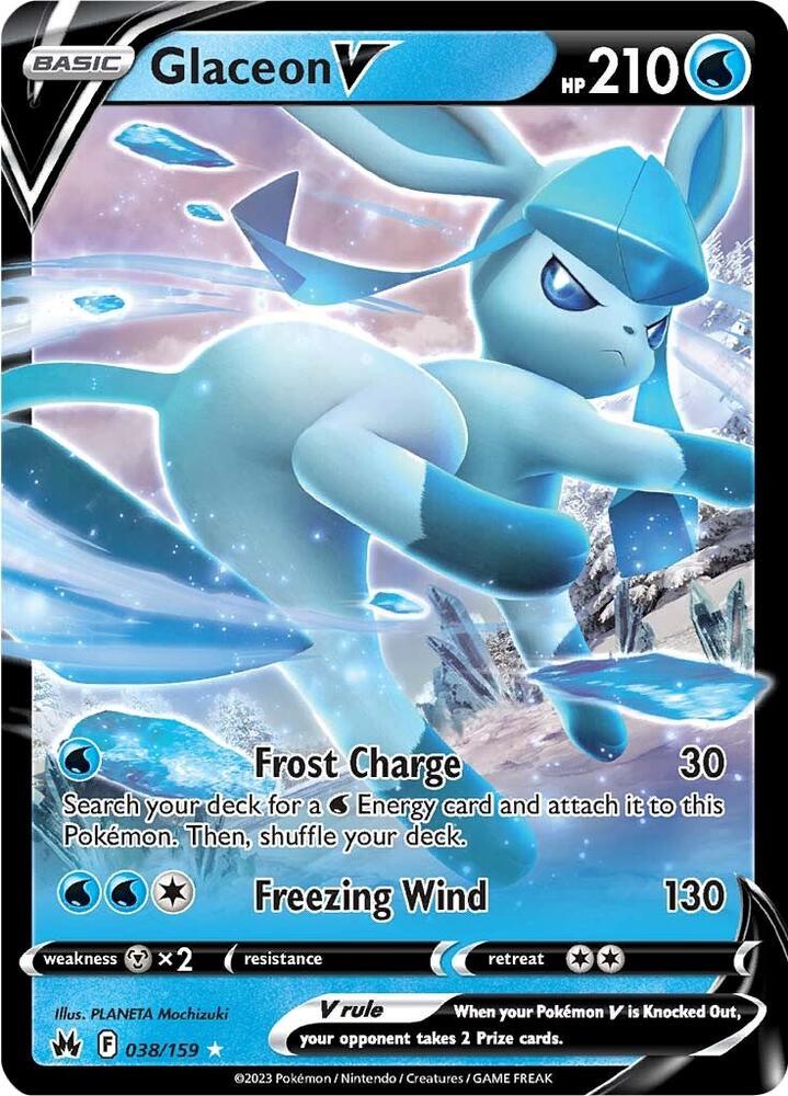 Glaceon V Ultra Rare Crown Zenith 038/159 NM (Back)