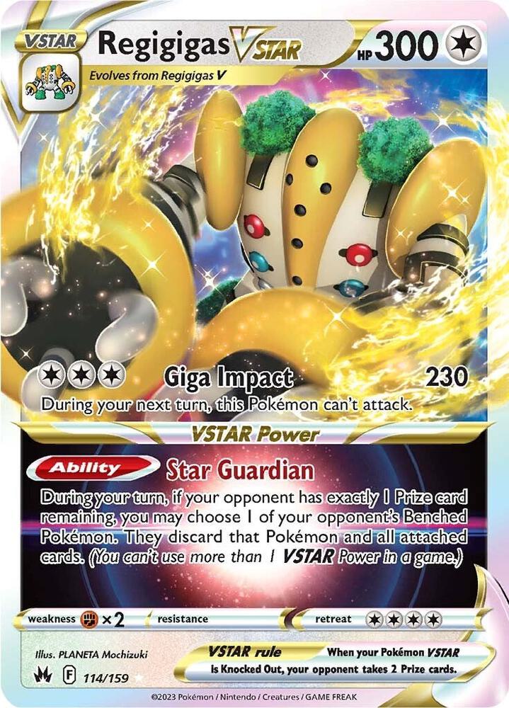 Regigigas VSTAR Ultra Rare Crown Zenith 114/159 MP (Back)
