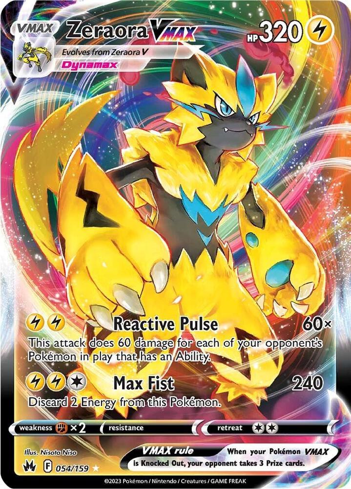 Zeraora VMAX Ultra Rare Crown Zenith 054/159 NM (Back)