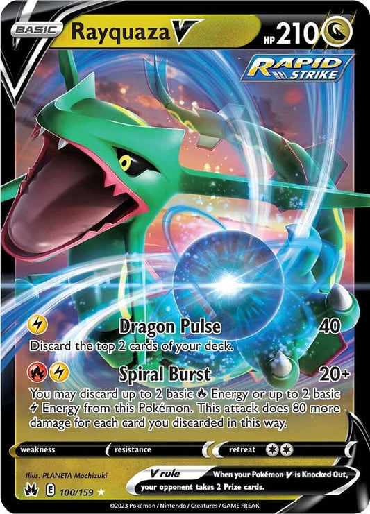 Rayquaza V Ultra Rare Crown Zenith 100/159 NM (Back)