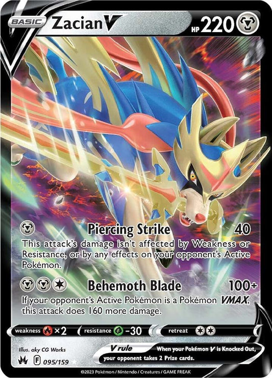 Zacian V Ultra Rare Crown Zenith 095/159 NM (Back)