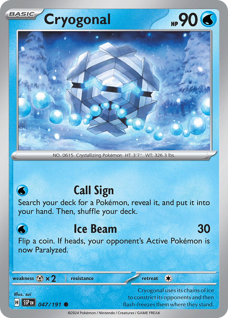 Pokemon Cryogonal Surging Sparks 047/191