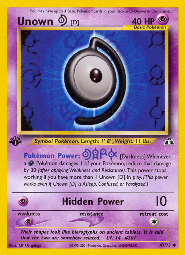 Unown [D] 47/75 — Pokémon Neo Discovery