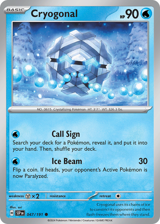 Pokemon Cryogonal Surging Sparks 047/191