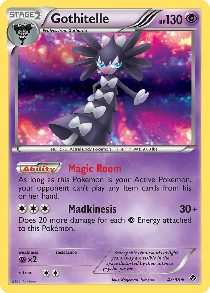 Gothitelle 47/98 Pokémon Emerging Powers (2011) English card — catalogue reference