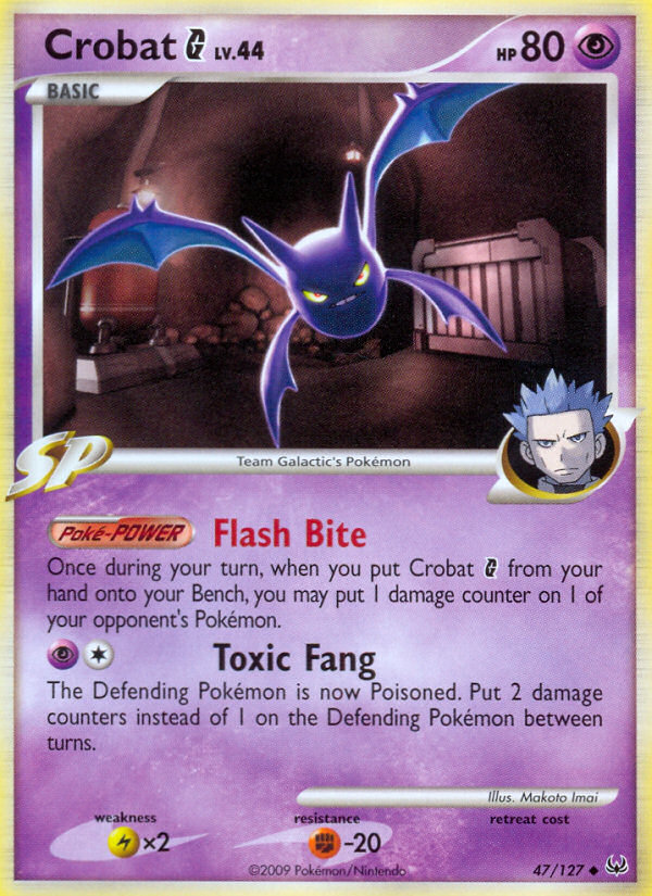 Crobat G 47/127 Pokémon Platinum (2009) English card — catalogue reference