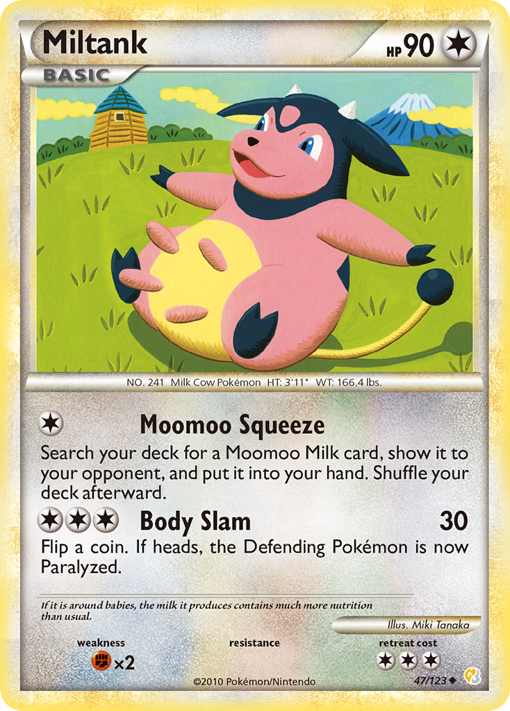Miltank 47/123 Pokémon HeartGold & SoulSilver (2010) English card — catalogue reference