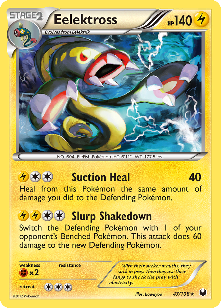 Eelektross 47/108 Pokémon Dark Explorers (2012) English card — catalogue reference