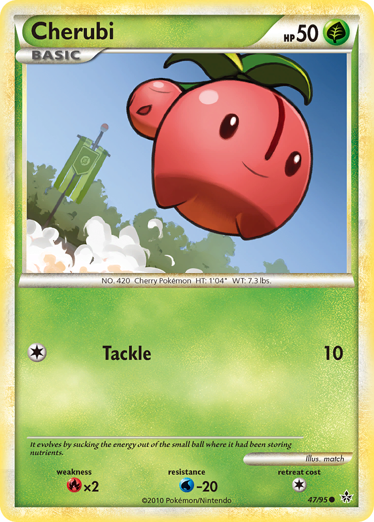 Cherubi 47/95 Pokémon Unleashed (2010) English card — catalogue reference