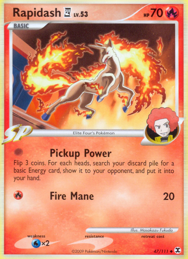 Rapidash E4 47/111 Pokémon Rising Rivals (2009) English card — catalogue reference