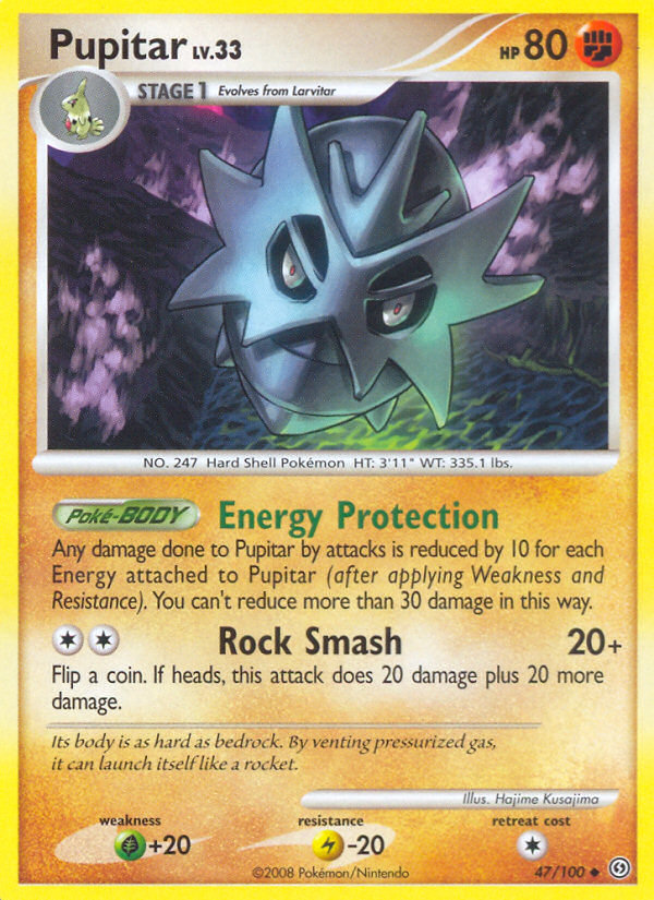 Pupitar 47/100 Pokémon Stormfront (2008) English card — catalogue reference