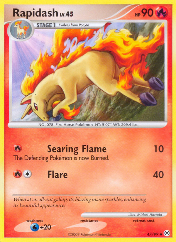 Rapidash 47/99 Pokémon Arceus (2009) English card — catalogue reference