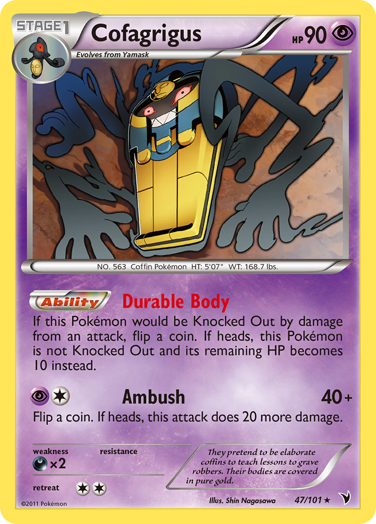 Cofagrigus 47/101 Pokémon Noble Victories (2011) English card — catalogue reference