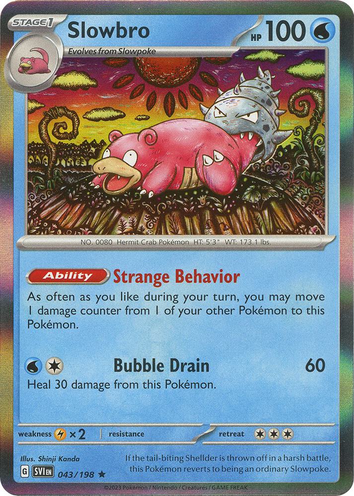 Slowbro Rare SV01: Scarlet & Violet Base Set 043/198 MP (Back)