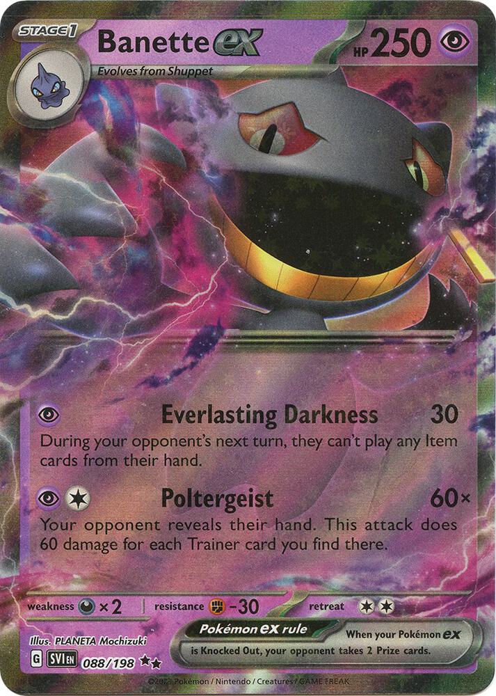 Banette ex Double Rare SV01: Scarlet & Violet Base Set 088/198 MP (Back)