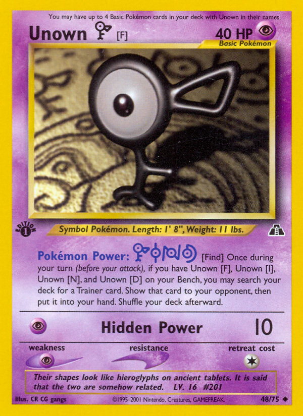 Unown [F] 48/75 — Pokémon Neo Discovery