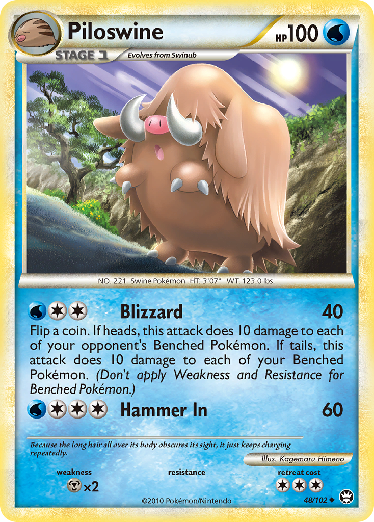 Piloswine 48/102 Pokémon Triumphant (2010) English card — catalogue reference