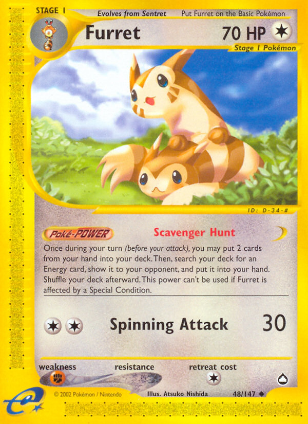 Furret 48/147 — Pokémon Aquapolis
