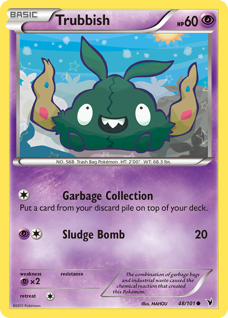 Trubbish 48/101 Pokémon Noble Victories (2011) English card — catalogue reference
