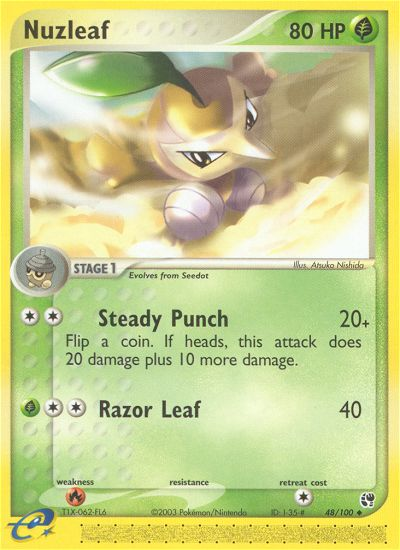 Nuzleaf 48/100 — Pokémon EX Sandstorm