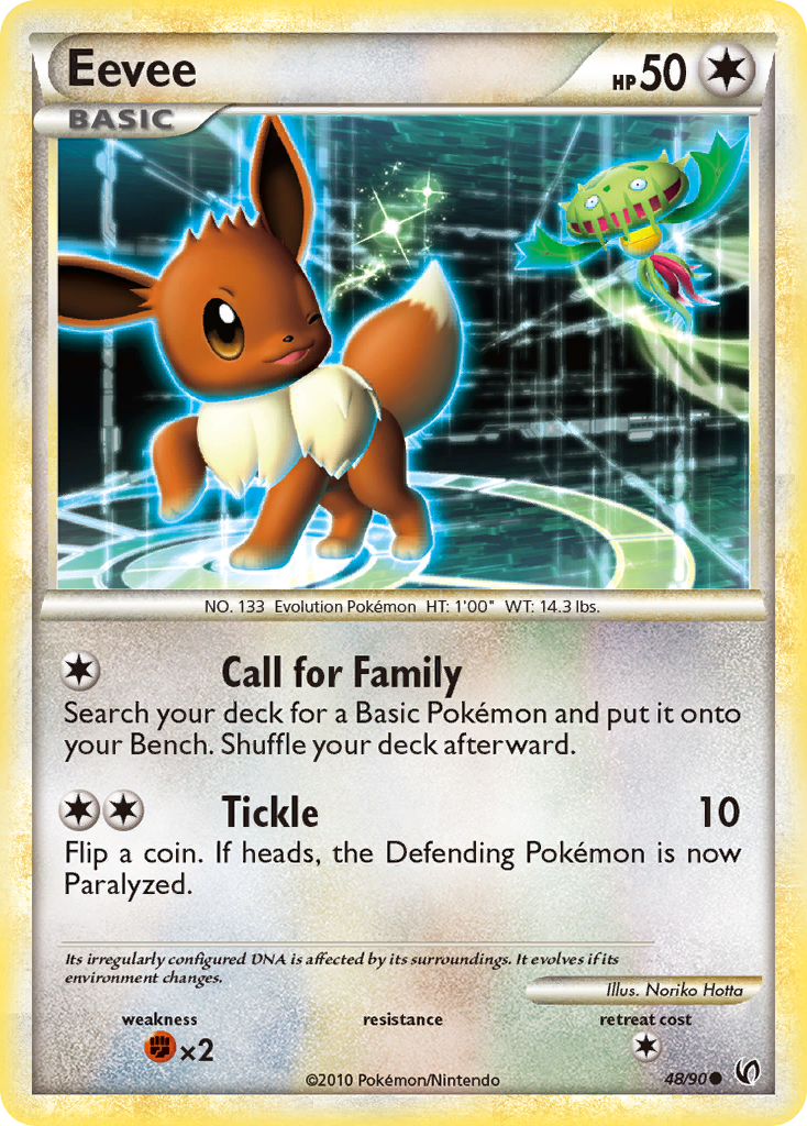 Eevee 48/90 Pokémon Undaunted (2010) English card — catalogue reference