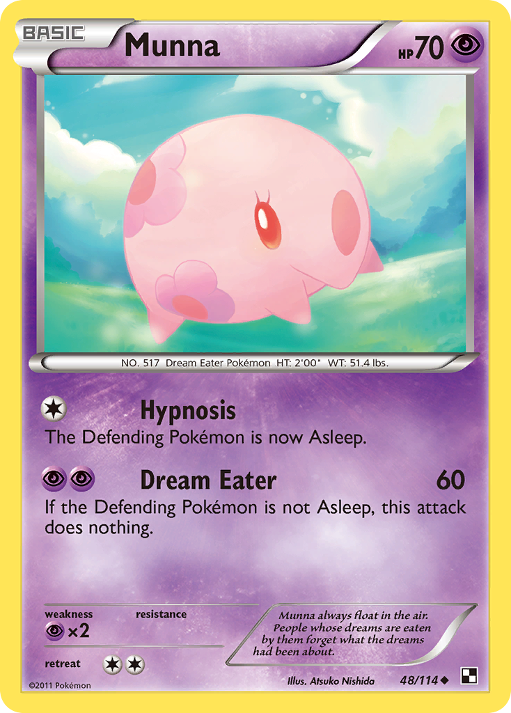 Munna 48/114 Pokémon Black & White (2011) English card — catalogue reference