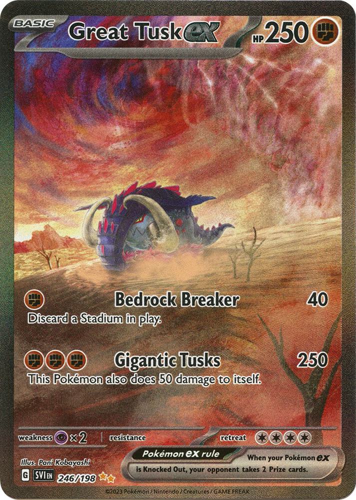 Great Tusk ex Special Illustration Rare SV01: Scarlet & Violet Base Set 246/198 MP (Back)