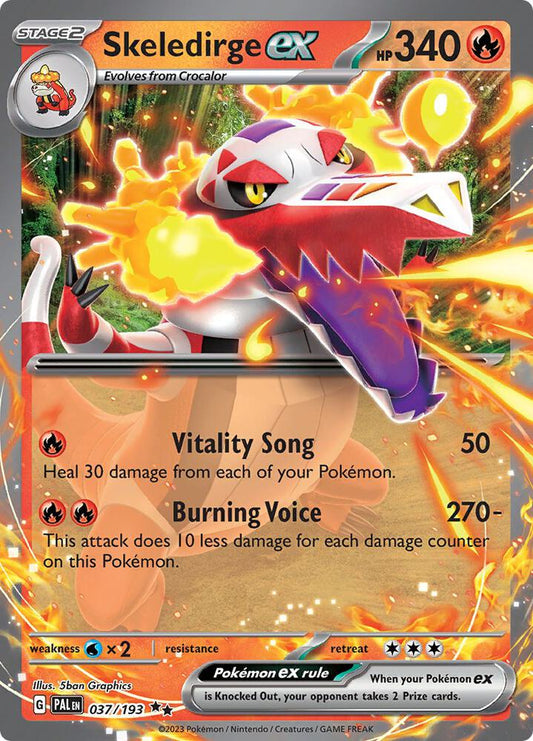 Skeledirge ex - Double Rare SV02: Paldea Evolved 037/193 MP (Back)