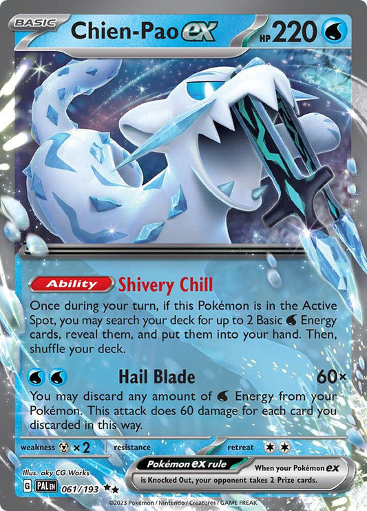 Chien-Pao ex Double Rare SV02: Paldea Evolved 061/193 MP (Back)