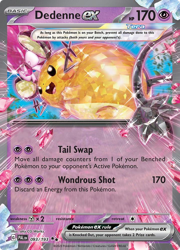 Dedenne ex - Double Rare SV02: Paldea Evolved 093/193 MP (Back)