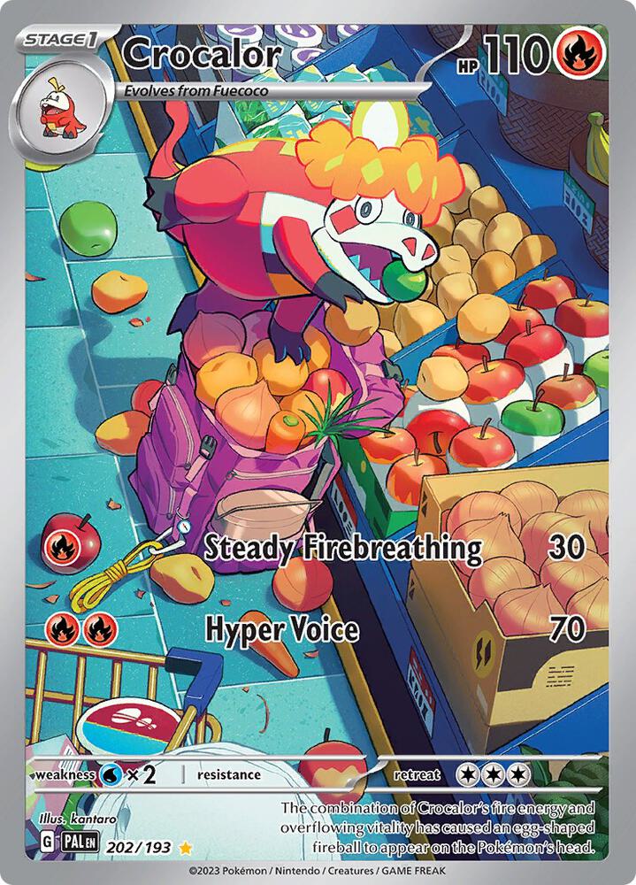 Crocalor Illustration Rare SV02: Paldea Evolved 202/193 MP (Back)