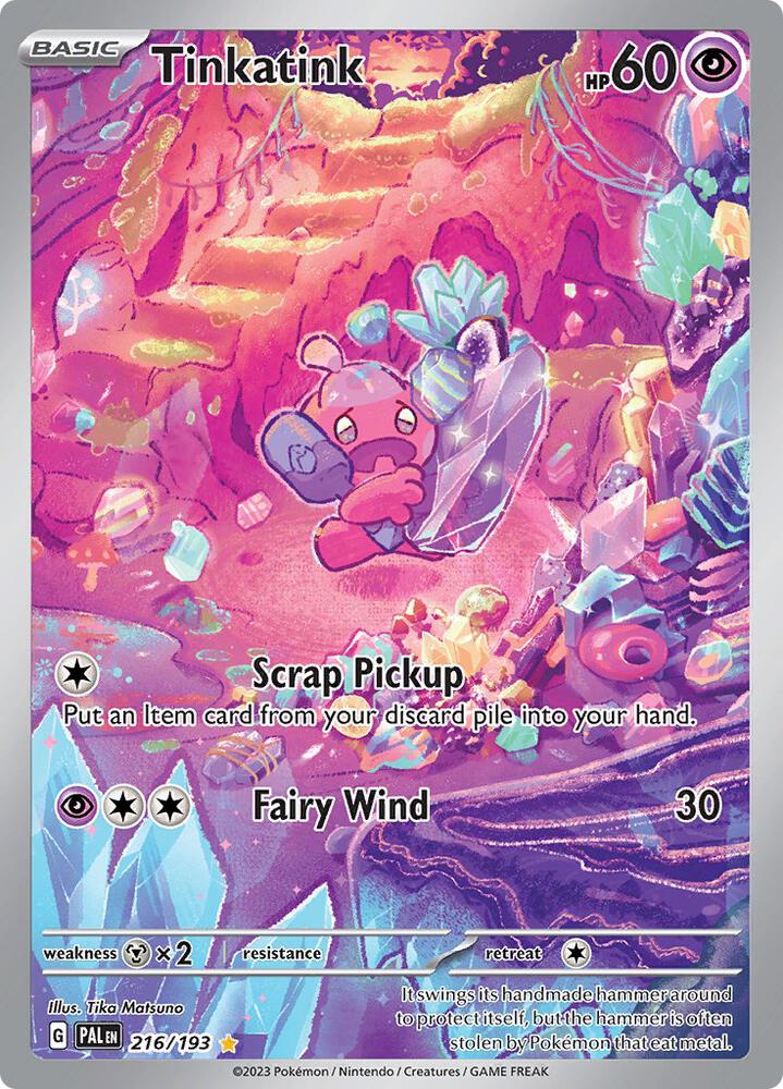 Tinkatink - Illustration Rare SV02: Paldea Evolved 216/193 MP (Back)