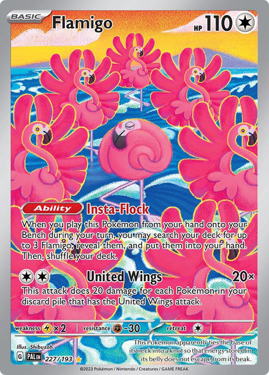 Flamigo - Illustration Rare SV02: Paldea Evolved 227/193 MP (Back)