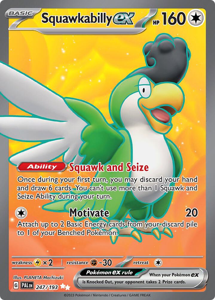 Squawkabilly ex - Ultra Rare SV02: Paldea Evolved 247/193 MP (Back)