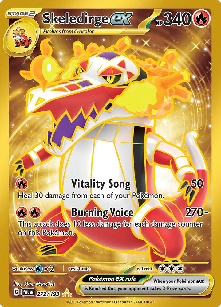 Skeledirge ex Hyper Rare SV02: Paldea Evolved 272/193 NM (Back)