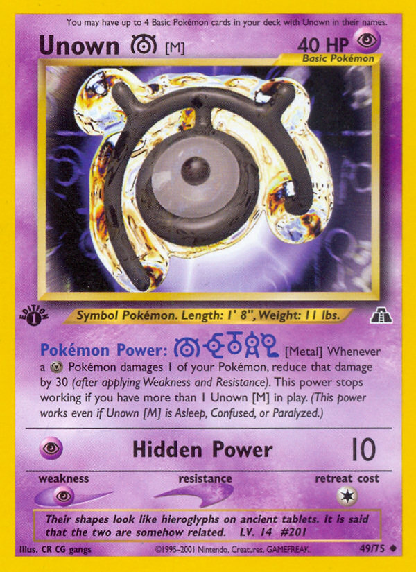 Unown [M] 49/75 — Pokémon Neo Discovery